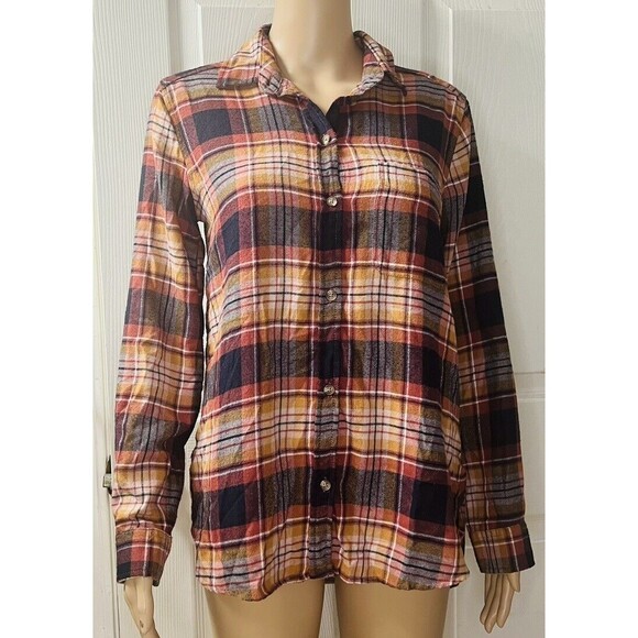 American Eagle Outfitters Tops - American Eagle Boyfriend Fit Ahh-mazingly Top Soft Flannel Shirt Mauve Plaid S